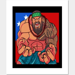 Samoan Pride Fa'a Samoa Flag Polynesian Warrior Tatau Posters and Art